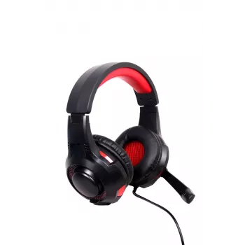 Káblový herný headset GEMBIRD GHS-U-5.1-01 — Over-Ear, podpora 5.1, 20–20 000 Hz, 2 m kábel, červená/čierna
