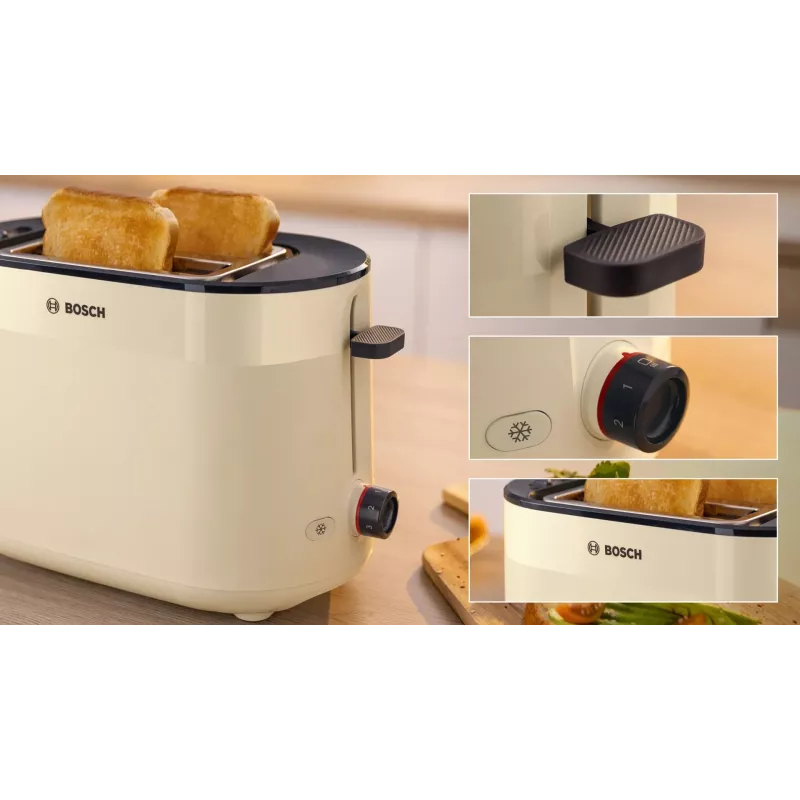 Bosch hriankovač | TAT2M127 MyMoment | výkon 950 W | počet štrbín 2 | materiál tela plast | béžová