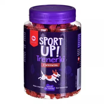 Psie tréningové maškrty MACED Sport Up! hovädzina 300 g — maškrty s príchuťou hovädziny pre dospelé psy