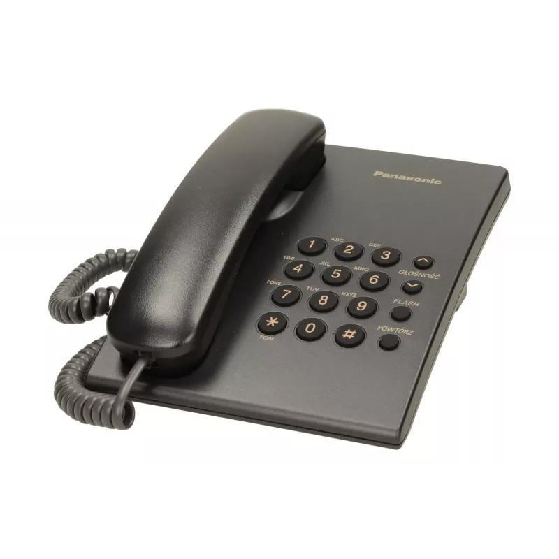 Káblový telefón Panasonic KX-TS500 čierny s identifikáciou volajúceho a hlasitým odposluchom