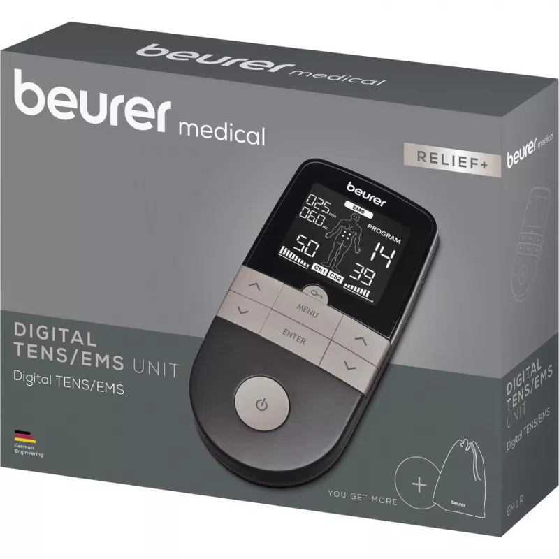 Elektrostimulačný TENS/EMS prístroj Beurer EM 1 RELIEF+ (model 60428) antracit