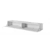 TV stojan cama meble SLIDE 200 — 2000×400×300 mm, biely lesklý MDF doska, biely podstavec