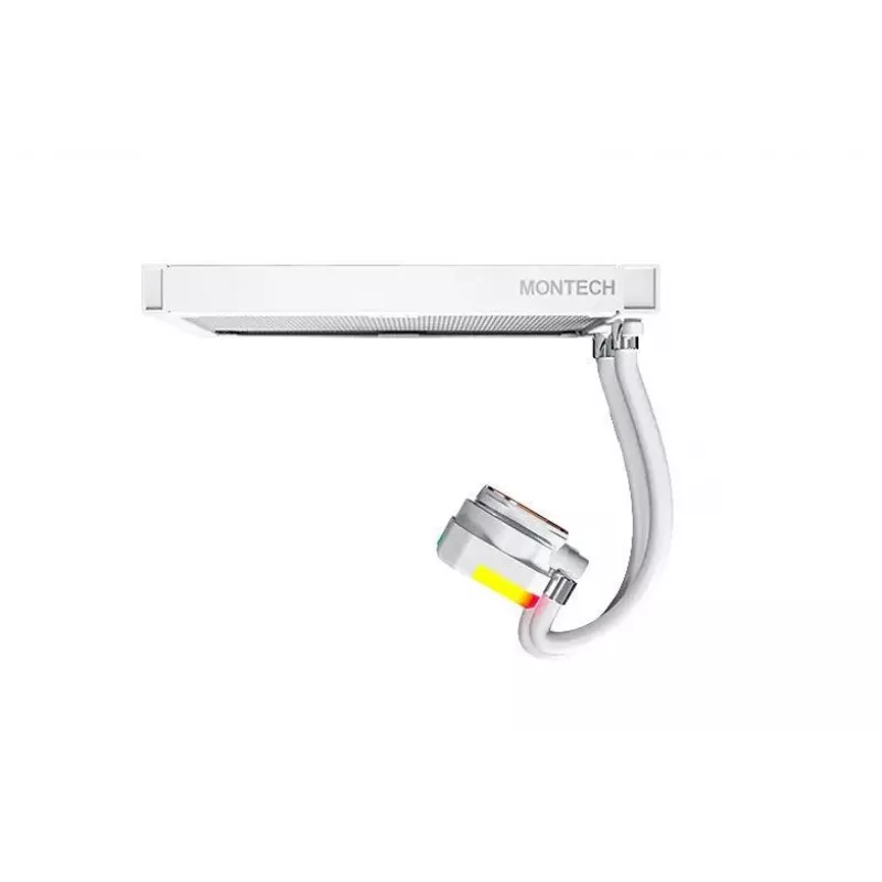 AIO vodné chladenie Montech Hyper Flow ARGB 240 mm biele — 240 mm radiátor, ARGB osvetlenie, biele prevedenie