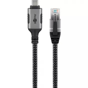 Goobay 70755 USB-C na RJ45 Ethernet CAT 6 kábel pre stabilné káblové internetové pripojenie s routerom/modem/network switchom/náhrada USB na RJ45 adaptéra / 1
