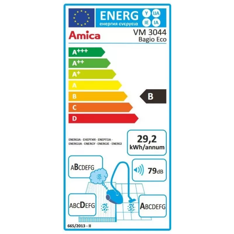 Bezvreckový vysávač Amica Bagio Eco VM 3044
