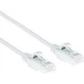 ACT biely 10 metrov LSZH U/UTP CAT6 Datacenter Slimline patch kábel, ochrana západky s RJ45 konektormi
