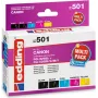 edding atramentové kazety EDD-501 2x čierna, azúrová, purpurová, žltá kompatibilné s Canon PGI-525 BK,