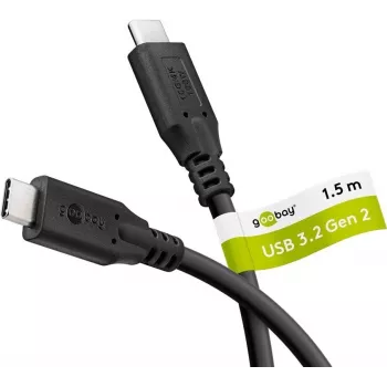 Goobay USB-C kábel USB 3.2 100 W 10 Gbit/s Power Delivery 1,5 m - -konektor> (74201)