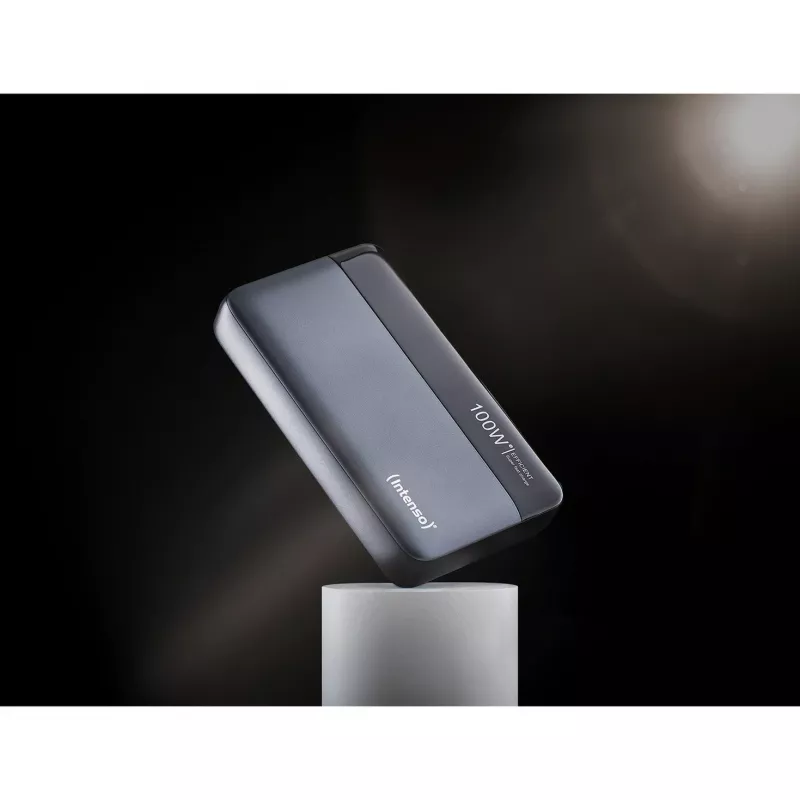 Powerbank INTENSO 7350050 — 20000 mAh, 1× USB-A + 2× USB-C, 100 W celkový výstupný výkon, čierna/sivá