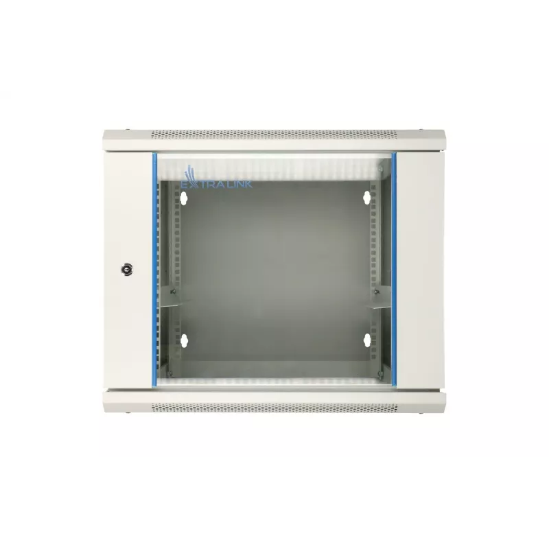 Extralink rozvádzač 9U 600x600 AZH sivý nástenný, výklopný