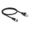 DeLOCK M12 adaptérový kábel D-kódovaný 4-polový samica na RJ45 samec 50 cm