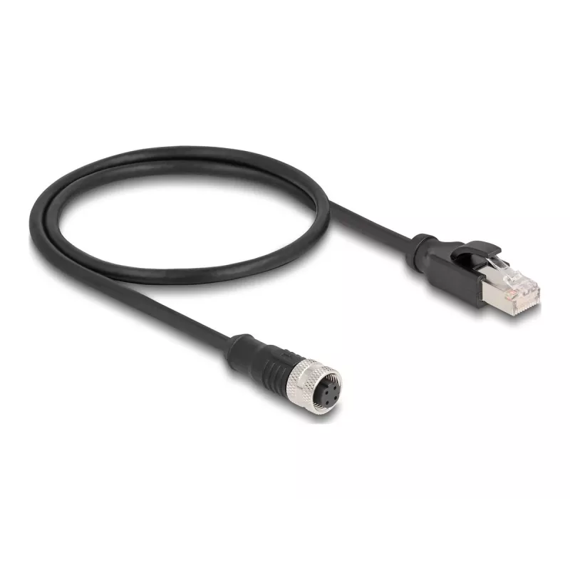 DeLOCK M12 adaptérový kábel D-kódovaný 4-polový samica na RJ45 samec 50 cm