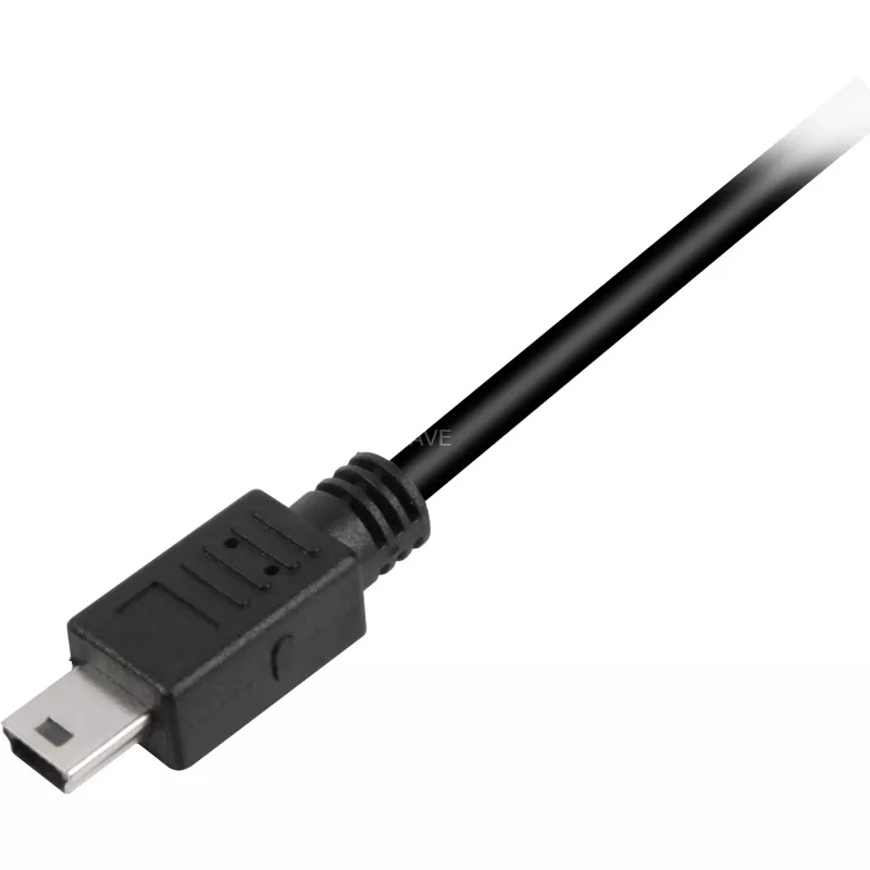 USB 2.0 kábel, USB-A konektor samec > Mini-USB konektor samec (čierny, 2,0 metre, dvojité tienenie)