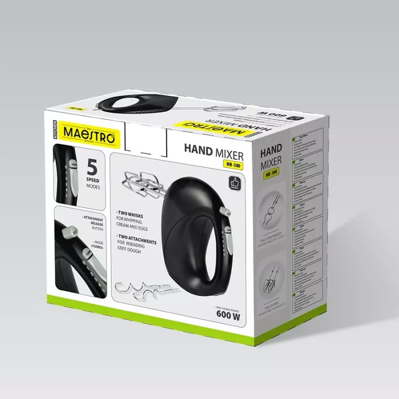 Ručný mixér Maestro MR-500, čierny – ručný mixér, model MR-500