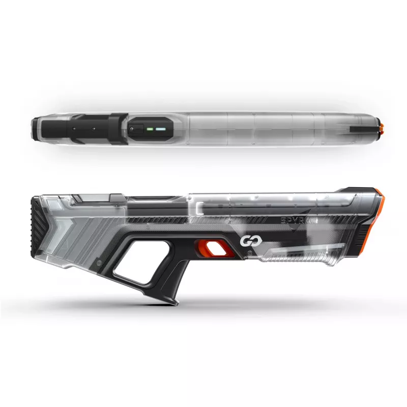 Vodná pištoľ SpyraOne SpyraGO Clear Transparent — kompaktná nabíjateľná vodná pištoľ SPGO1T