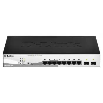 D-Link DGS-1210-08P/E Managed L2 Gigabit Ethernet (10/100/1000) Power over Ethernet (PoE) čierny