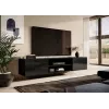 TV skrinka Cama Meble SLIDE 200K — 200x40x37 cm, lesklá čierna, vrchná doska z drevotriesky