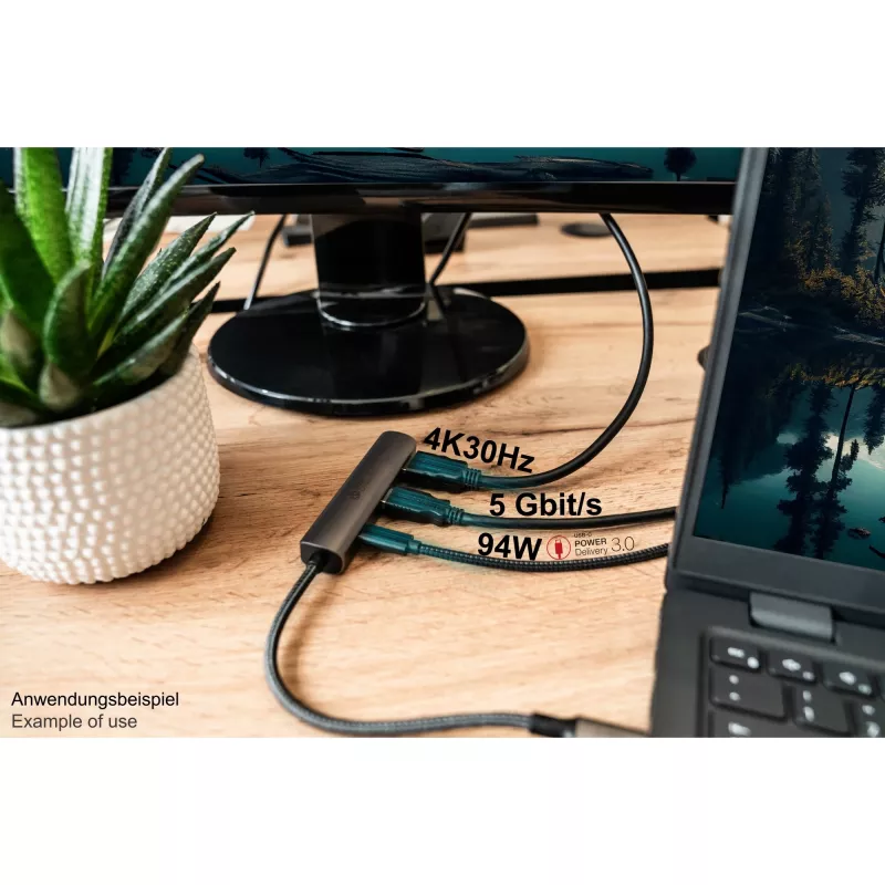USB Type-C hub Alcasa HUB-C002A 5000 Mbit/s HDMI USB 3.0