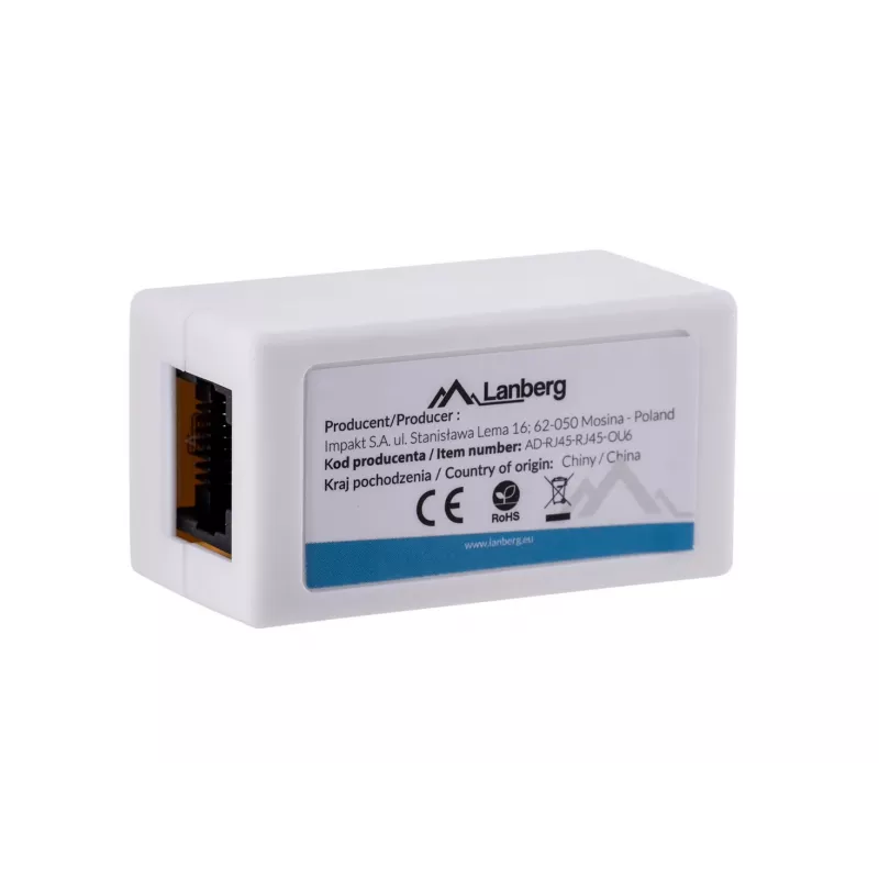 Lanberg AD-RJ45-RJ45-OU6 spojka RJ45 Cat.6 UTP, biela