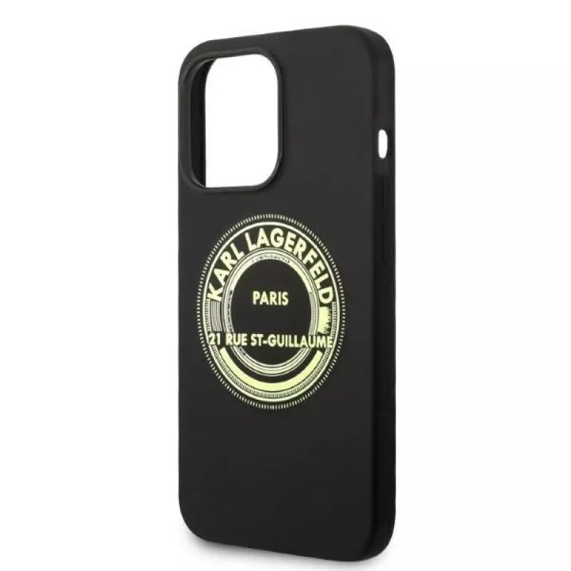 Karl Lagerfeld Soft Cover Silicone RSG čierne pre Apple iPhone 14 Pro KLHCP14LSRSGRCK