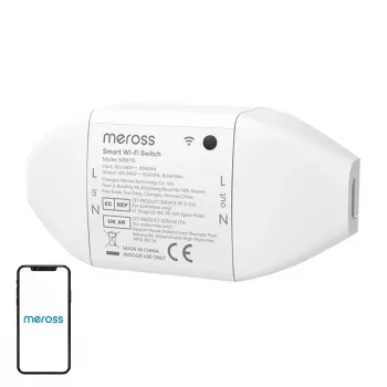Smart-WiFi vypínač Meross MSS715MA-UN kompatibilný s Matter – jednokanálové podomietkové relé pre domácu automatizáciu