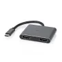 Nedis adaptér USB-C™ USB 3.2 Gen 1 | konektor USB-C™ samec | 2x HDMI™ | | 4K@30Hz | 0,10 m | okrúhly | poniklovaný | PVC | čierna | box (CCGB64670BK01)
