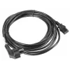Napájací kábel LANBERG CA-C13C-11CC-0050-BK – 5 m, C13 konektor samica na CEE7/7, zahnutý C13