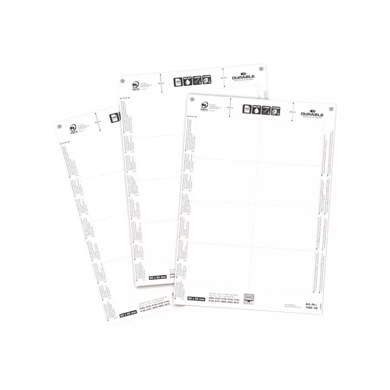 Vkladacia menovka Durable 1456-02 60x90 mm biela