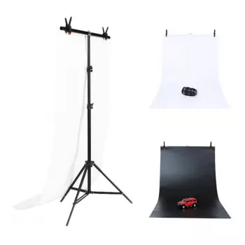 Stojan na pozadie pre fotoateliér Puluz 70x200cm + pozadia 2 ks DCA0976