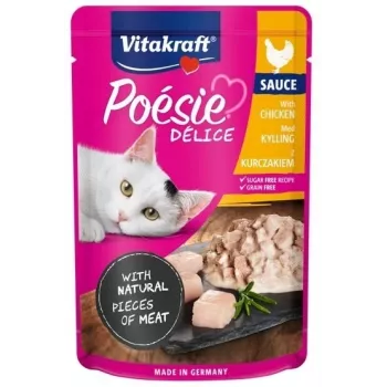 Mokré krmivo pre mačky Vitakraft Poésie Delice kuracie 85 g vrecko, dospelé mačky, 84 % vlhkosti, 8 % bielkovín