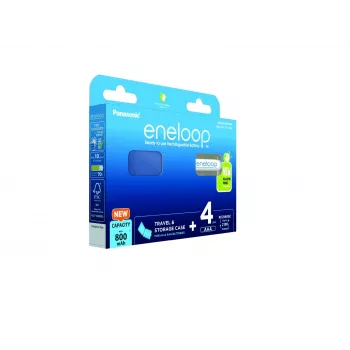 Nabíjacie batérie PANASONIC ENELOOP AAA 800 mAh 4 ks + puzdro (BK-4MCDE/4CP+CASE)