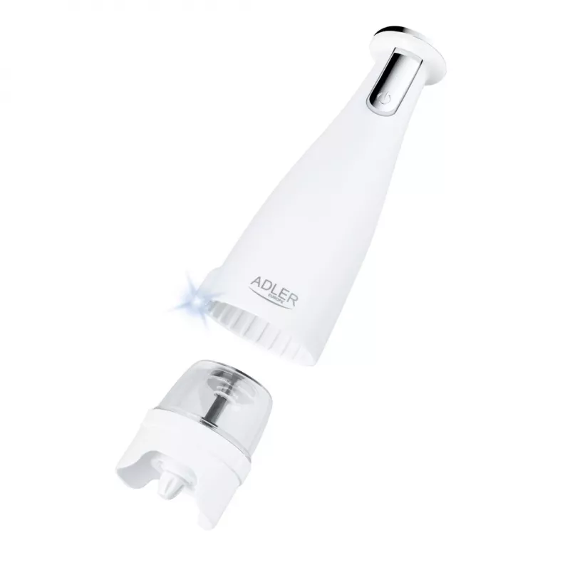 Sada mlynčekov na soľ a korenie Adler AD 4449W oceľ biela, keramický mlynček, 150 ml, USB-C nabíjateľná