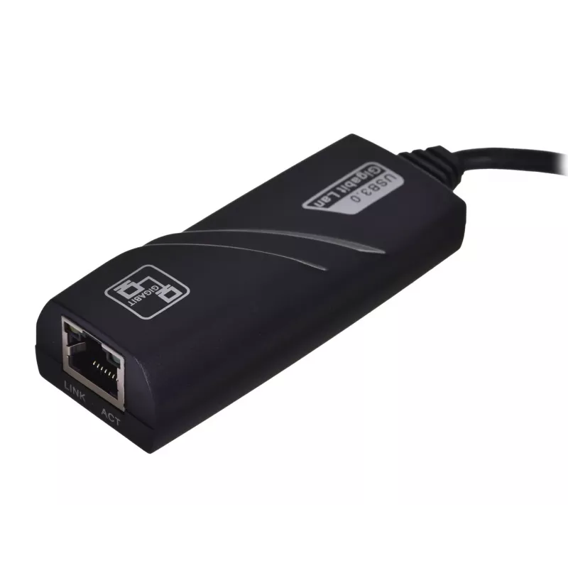 Akyga AK-AD-31 USB-3.0 na Gigabit Ethernet adaptér, RJ45, 15 cm kábel, čierna
