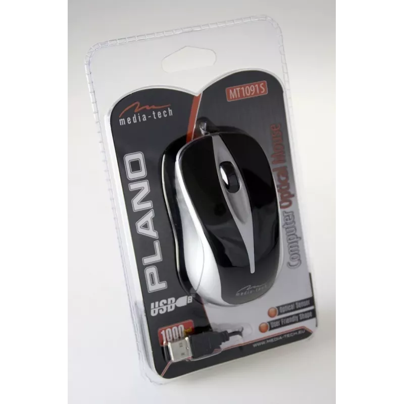 Media-Tech Plano USB optická (strieborná)