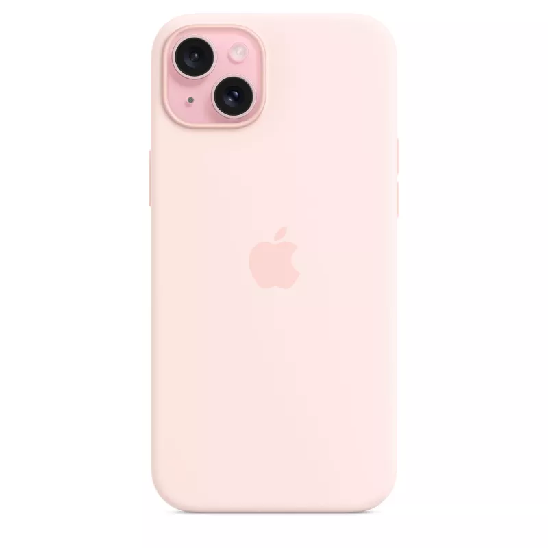 Silikónové puzdro s MagSafe pre iPhone 15 Plus – svetloružová