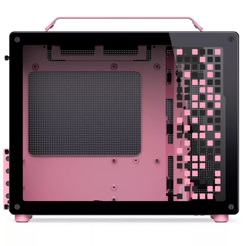Jonsplus MATX Handle Case Z20 čierno-ružová – Mini/Micro/Flex-ATX skriňa s rukoväťou