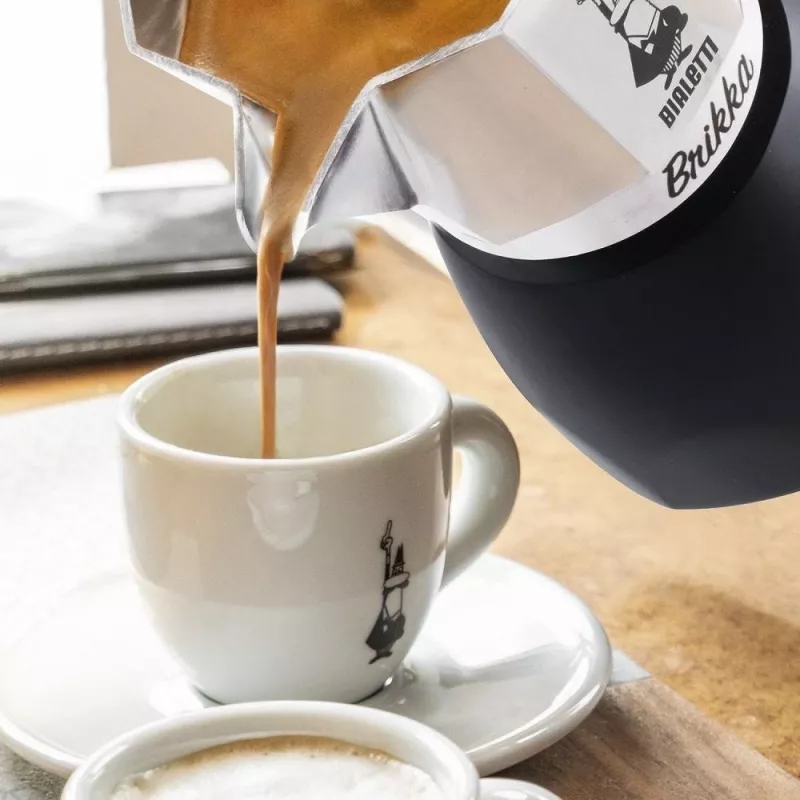 Bialetti Brikka moka kanvica 0,1 L čierna, nehrdzavejúca oceľ