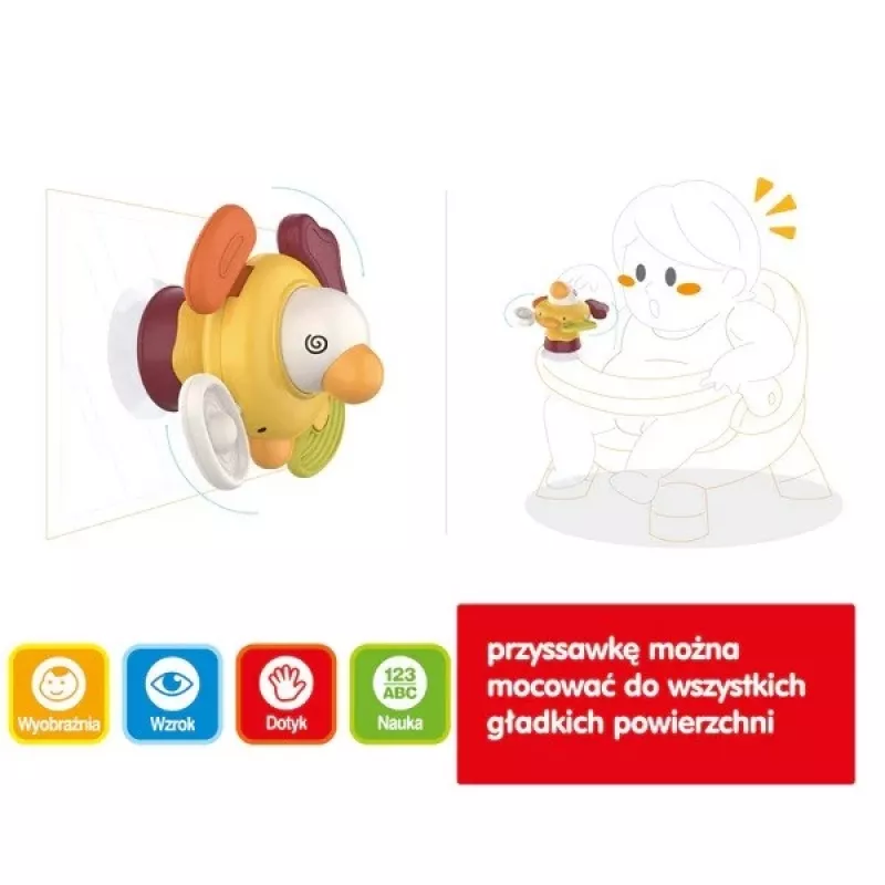 Plüš interaktívna senzorická kačica Ascato 122946 — mäkká textúra, farebný dizajn