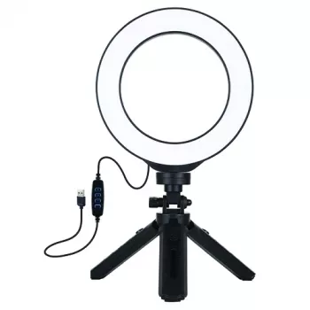 LED prstencové svetlo 16 cm so statívom 12-14,5 cm, USB