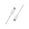 Kábel opletený USB-C na USB-C 1 m biely