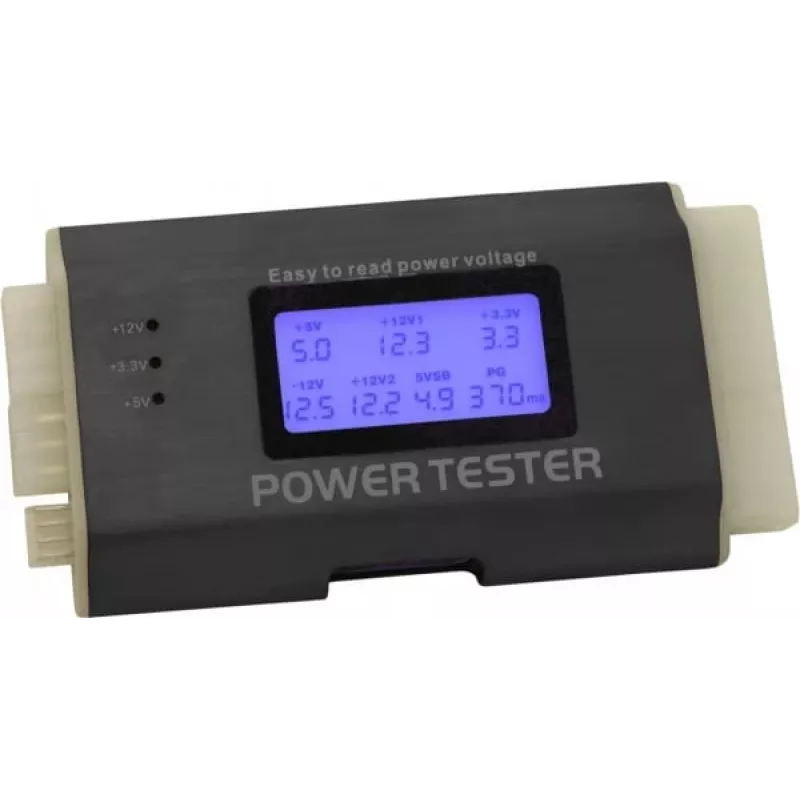 DeLOCK 18159 tester napájacích zdrojov III pre ATX/BTX/ITX, čierno-biely