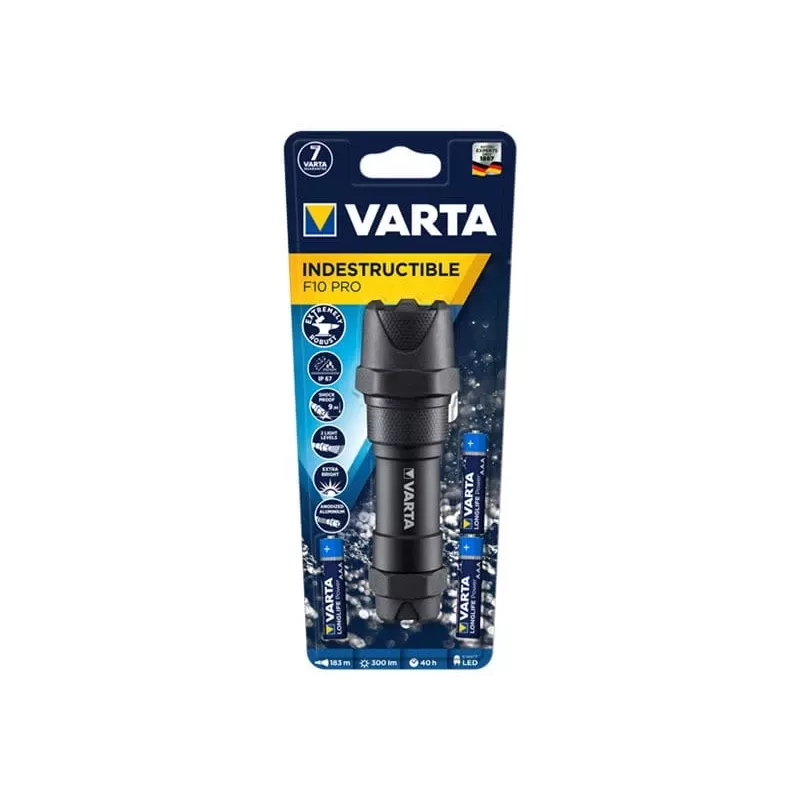 Ručná baterka Varta INDESTRUCTIBLE F10 PRO čierna 6W 300lm IP67