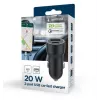 Gembird auto napájací adaptér - USB Type-A & C PD - 20W