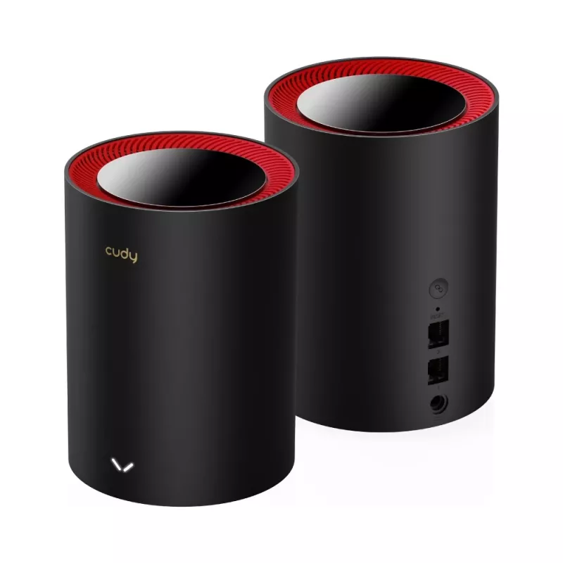 Cudy M3000 balenie 2 ks dualband (2,4 GHz / 5 GHz) Wi-Fi 6 (802.11ax) čierna, červená 1 interný