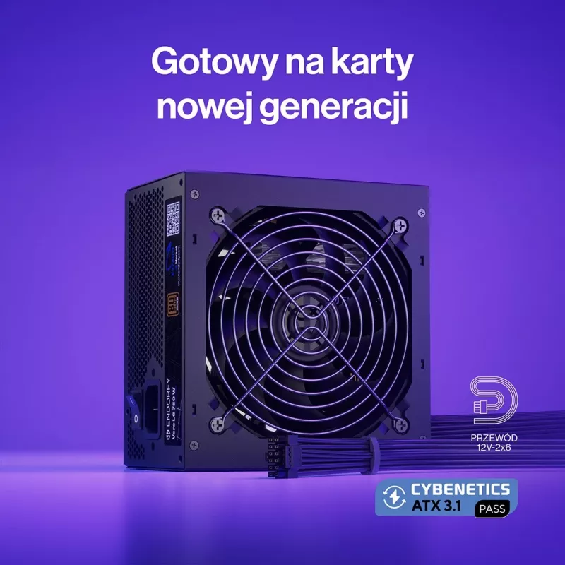 Napájací zdroj ENDORFY Vero L6 750 W, 24-pinový ATX, 80 PLUS Bronze, 120 mm ventilátor, čierny