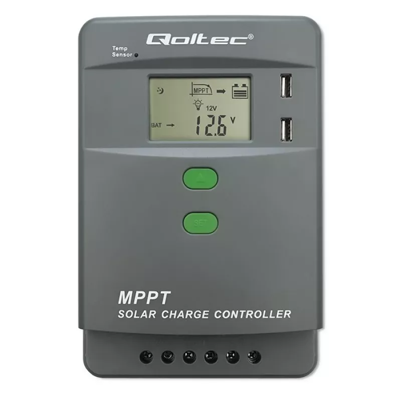 MPPT solárny regulátor QOLTEC 53662 s teplotným senzorom