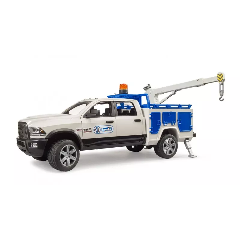 Auto Dodge RAM 2500 Service s otočným svetlom a žeriavom BRUDER 02509
