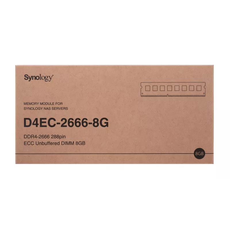 Synology - DDR4 - modul - 8 GB - DIMM 288-PIN - 2666 MHz / PC4-21300 1.2 V nebufferovaná ECC