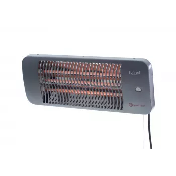 Kremenný elektrický žiarič SUNRED LUG-2000W — 2000 W, kremenný sklenený prvok, pre vonkajšie prostredie, nástenná montáž, IP24, čierna