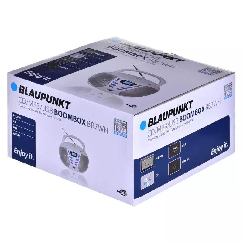 Blaupunkt BB7-WH prenosný stereo systém digitálny 2,4 W FM sivý MP3 prehrávanie